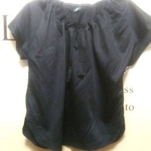 Lauren by Ralph Lauren black peasant top